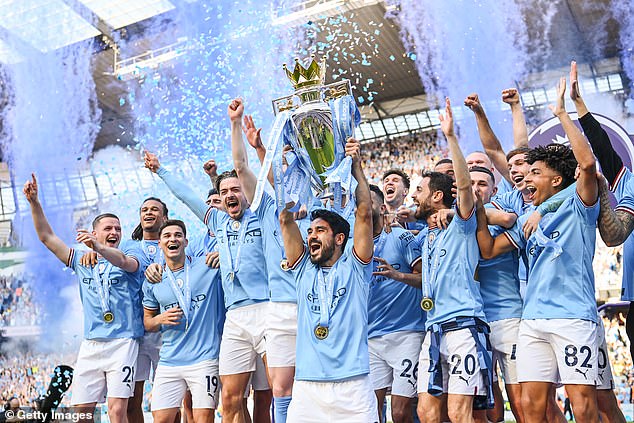Manchester City won their fifth title in six seasons this weekend, with Ilkay Gundogan lifting the trophy on Sunday at the Etihad Stadium